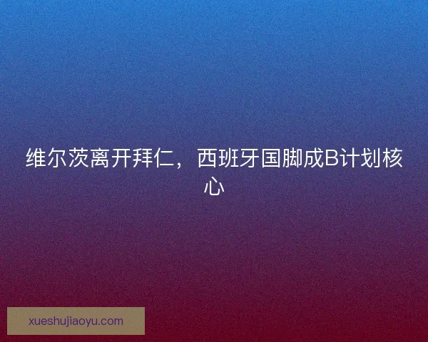 维尔茨离开拜仁，西班牙国脚成B计划核心