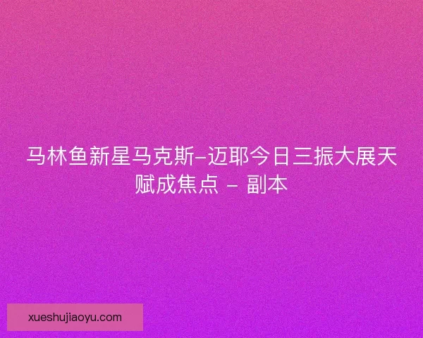 马林鱼新星马克斯-迈耶今日三振大展天赋成焦点 - 副本
