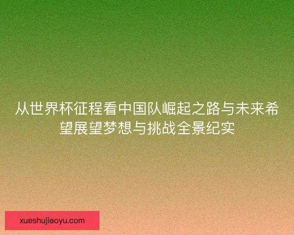 从世界杯征程看中国队崛起之路与未来希望展望梦想与挑战全景纪实